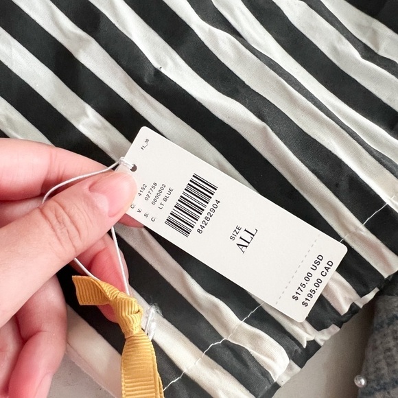 NWT LELE SADOUGHI Gingham Plaid Blue Pearl Embellishment Beret - Picture 5 of 6